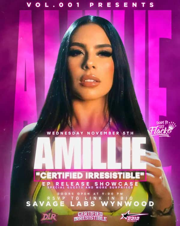Amillie — Certified Irresistible — Feed size artwork designed by Bran Visuals for Amillie · e312 Records