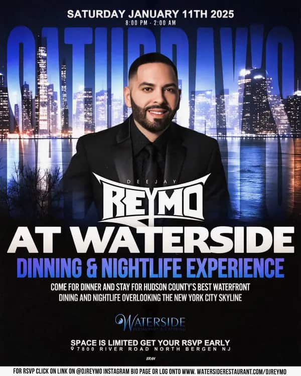 DJ Reymo at Waterside — Feed size artwork designed by Bran Visuals for Waterside Restaurant