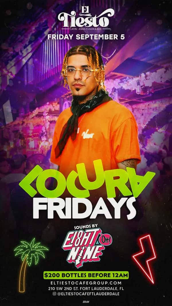 Locura Fridays — Story size artwork designed by Bran Visuals for El Tiesto Café