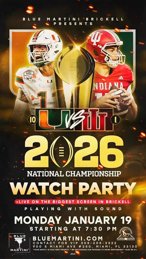 2026 National Championship — Story size artwork designed by Bran Visuals for Blue Martini Brickell