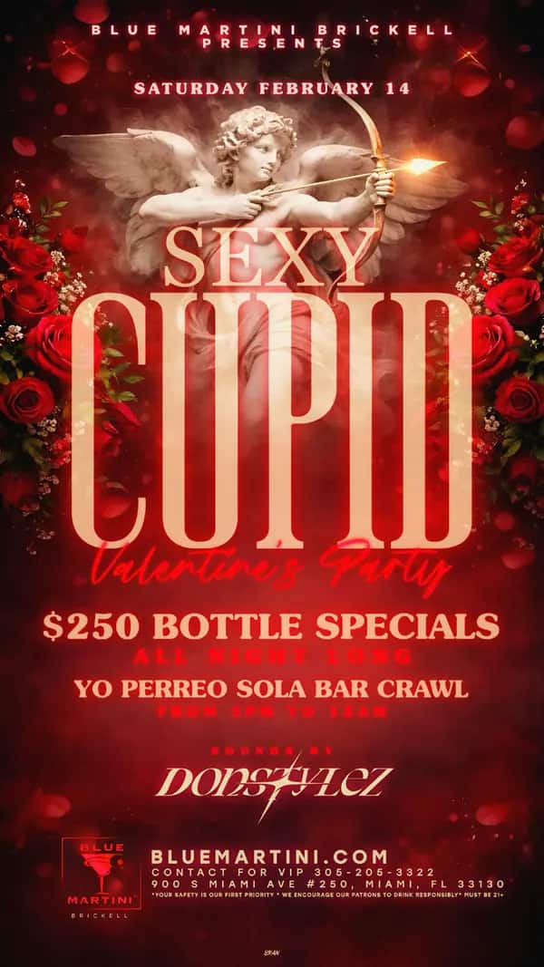 Sexy Cupid — Story size artwork designed by Bran Visuals for Blue Martini Brickell