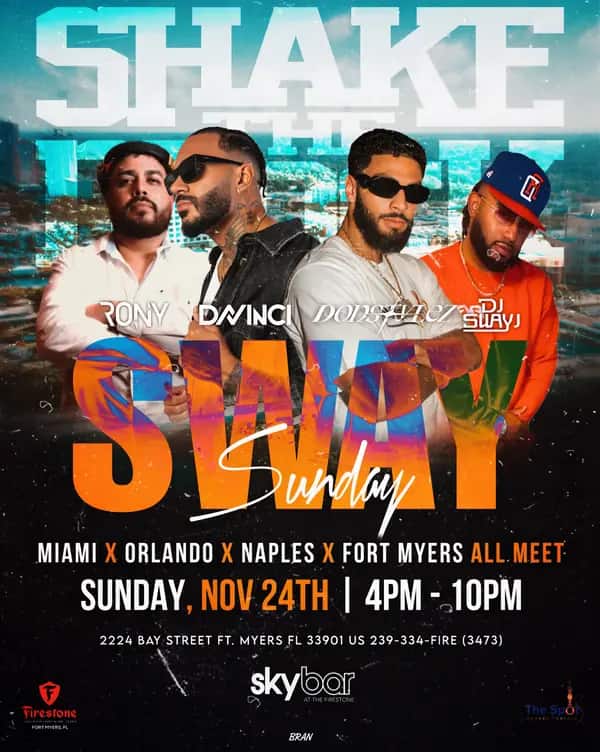 Sway Sunday — Feed size artwork designed by Bran Visuals for Skybar Fort Myers