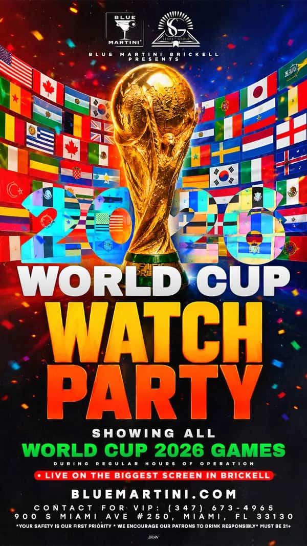 World Cup 2026 — Every Match — Story size artwork designed by Bran Visuals for Blue Martini Brickell