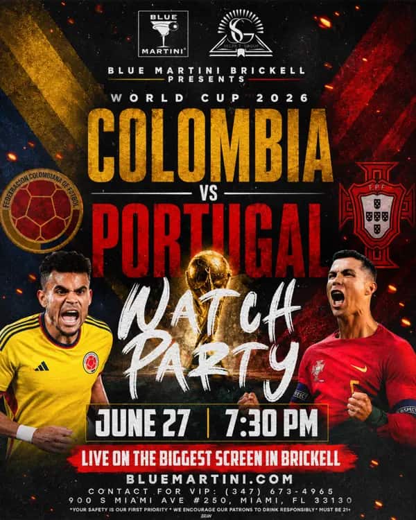 World Cup — Colombia vs Portugal — Feed size artwork designed by Bran Visuals for Blue Martini Brickell