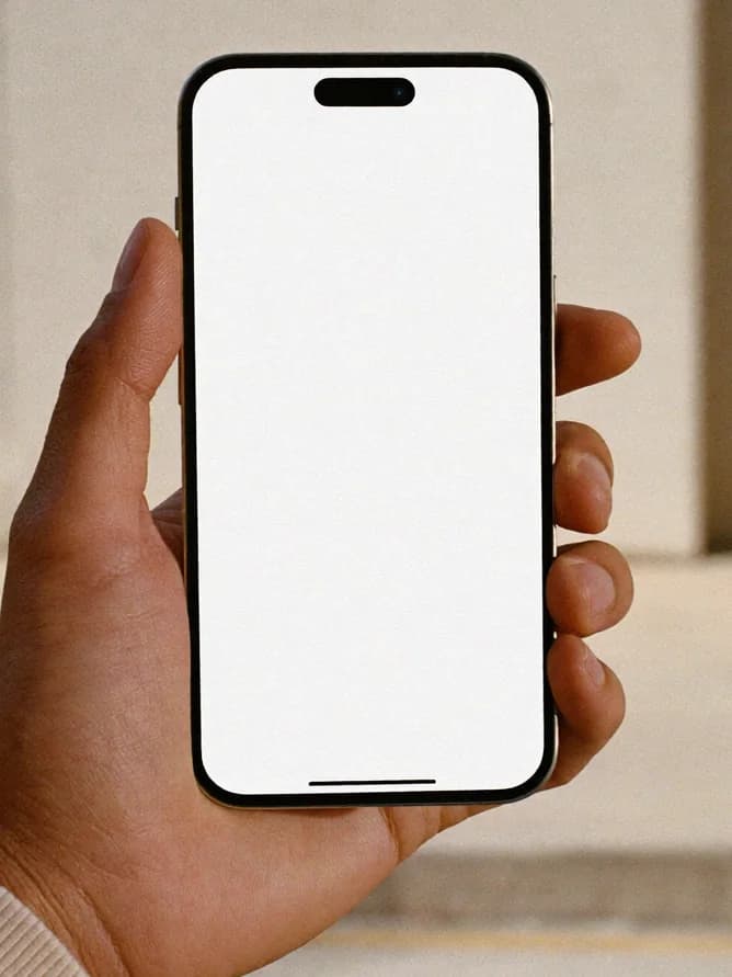 A hand holding a phone with the OTRO website open on it
