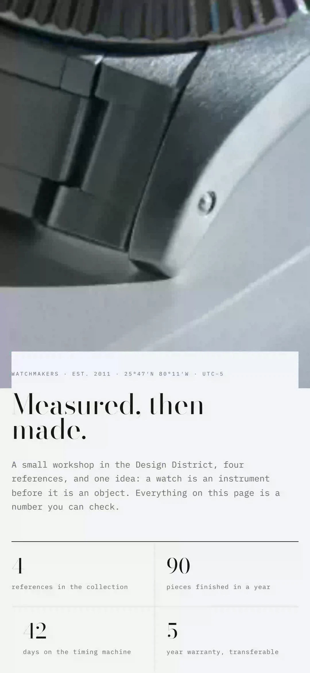 MERIDIAN — Independent watchmaking, sold in cold light