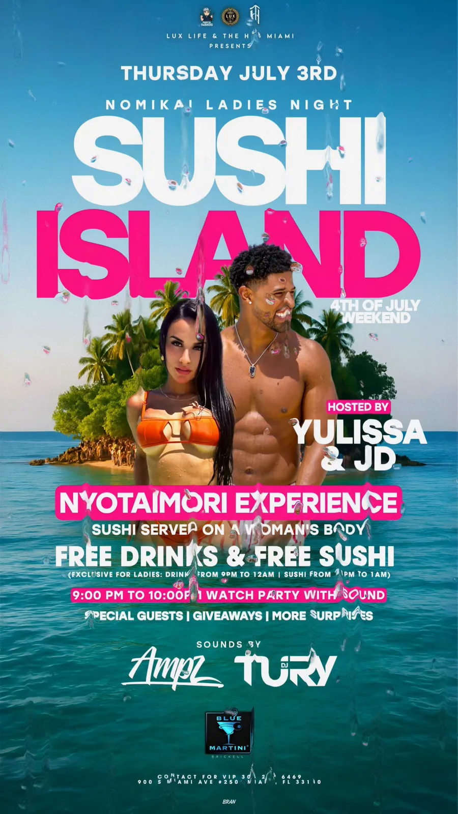 Restaurant Menus & Visual Arts sample — Sushi Island for Lux Life & The Hub Miami