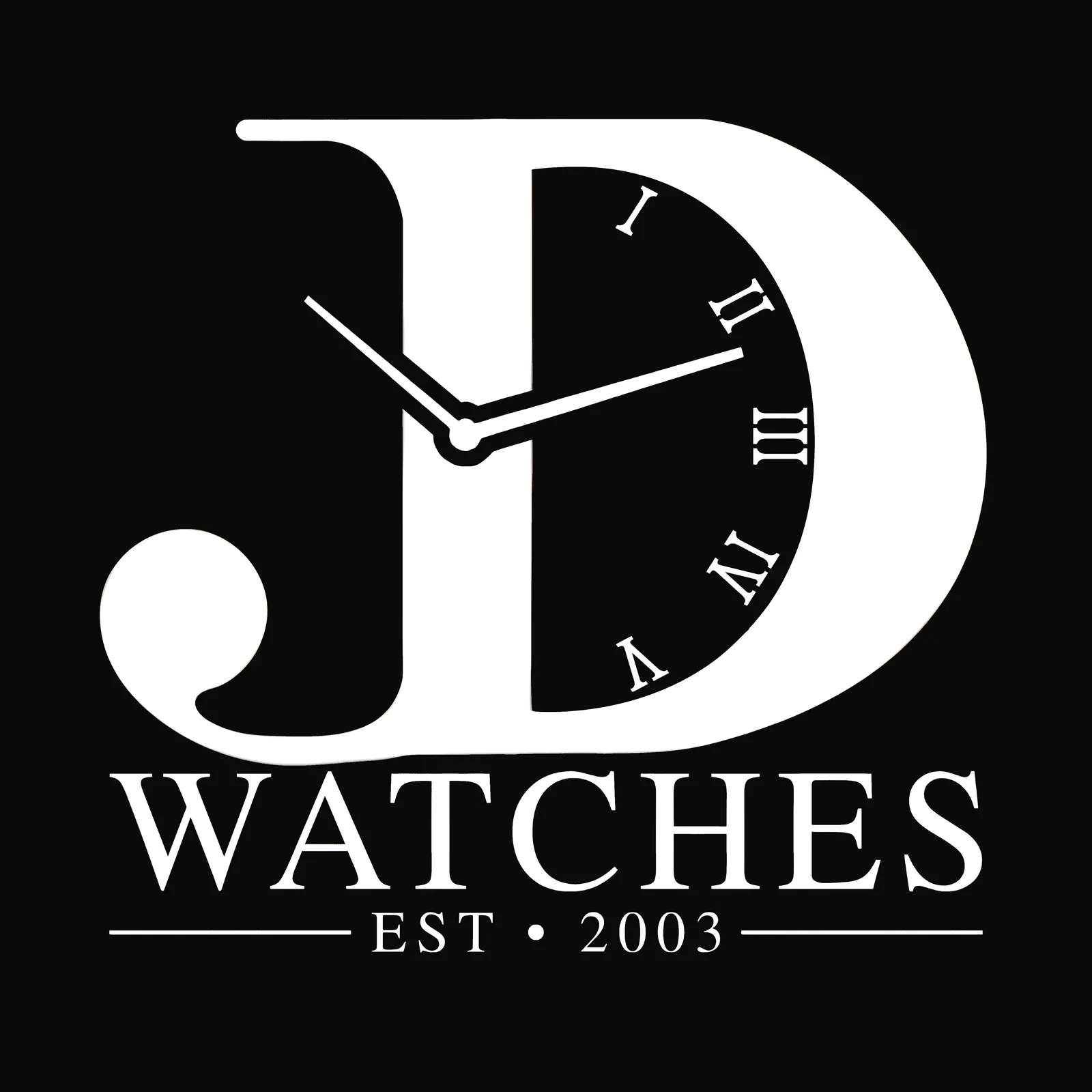 JD Watches — Brand Suite — Monogram — black artwork designed by Bran Visuals for JD Watches